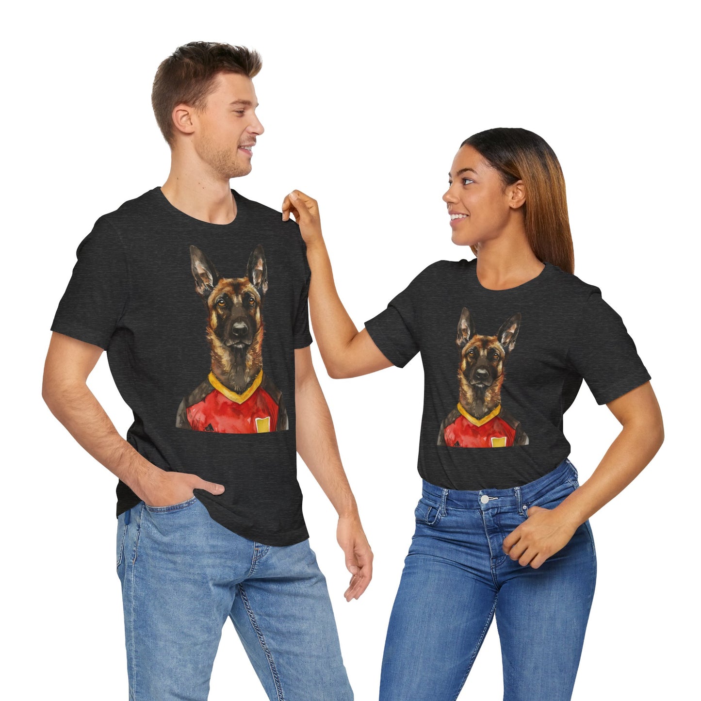 Unisex T-Shirt Fußball Fan Wuffis I EM 2024 I Malinois I Team Belgien