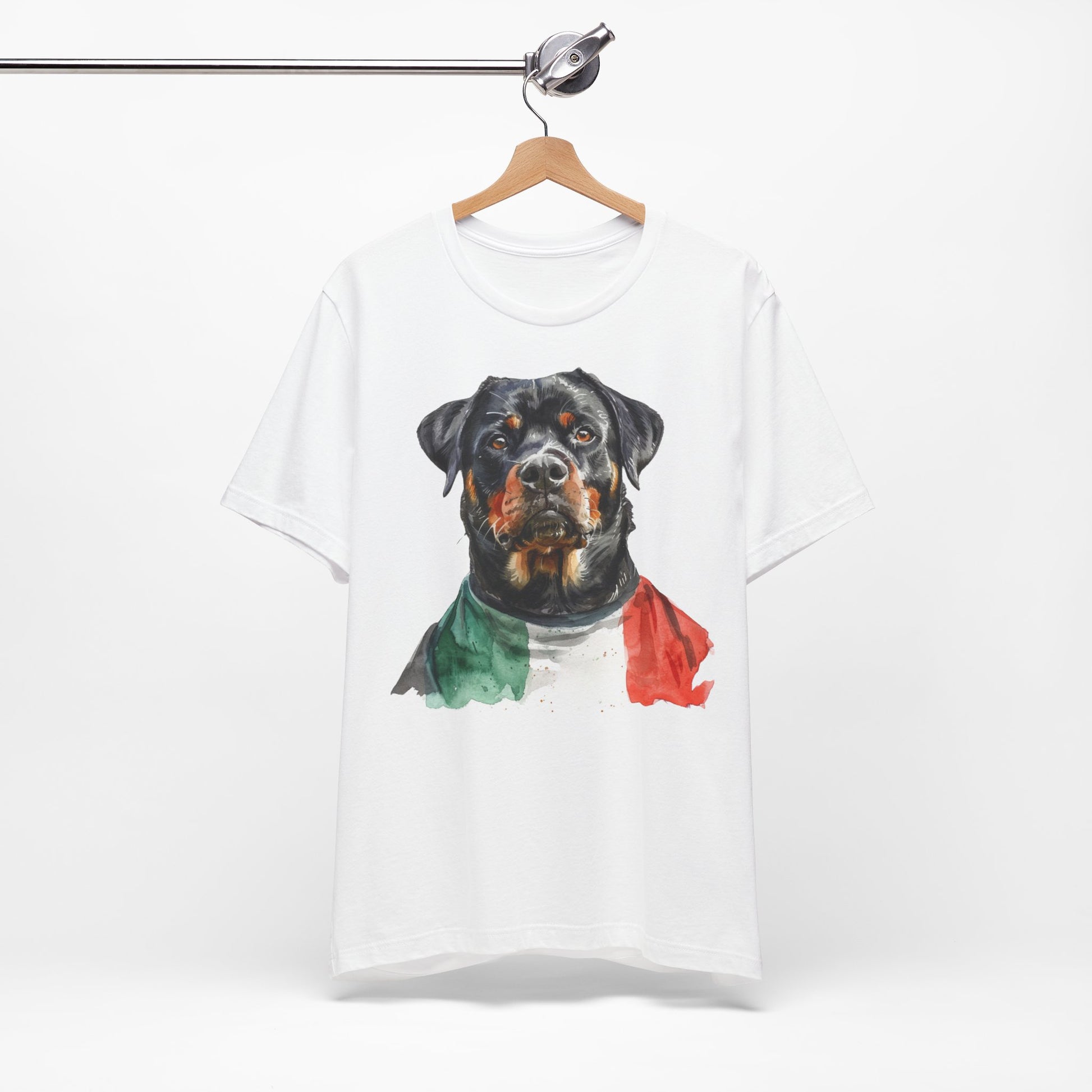 T Shirt mit Motiv Rottweiler im Fußball Trikot Italien