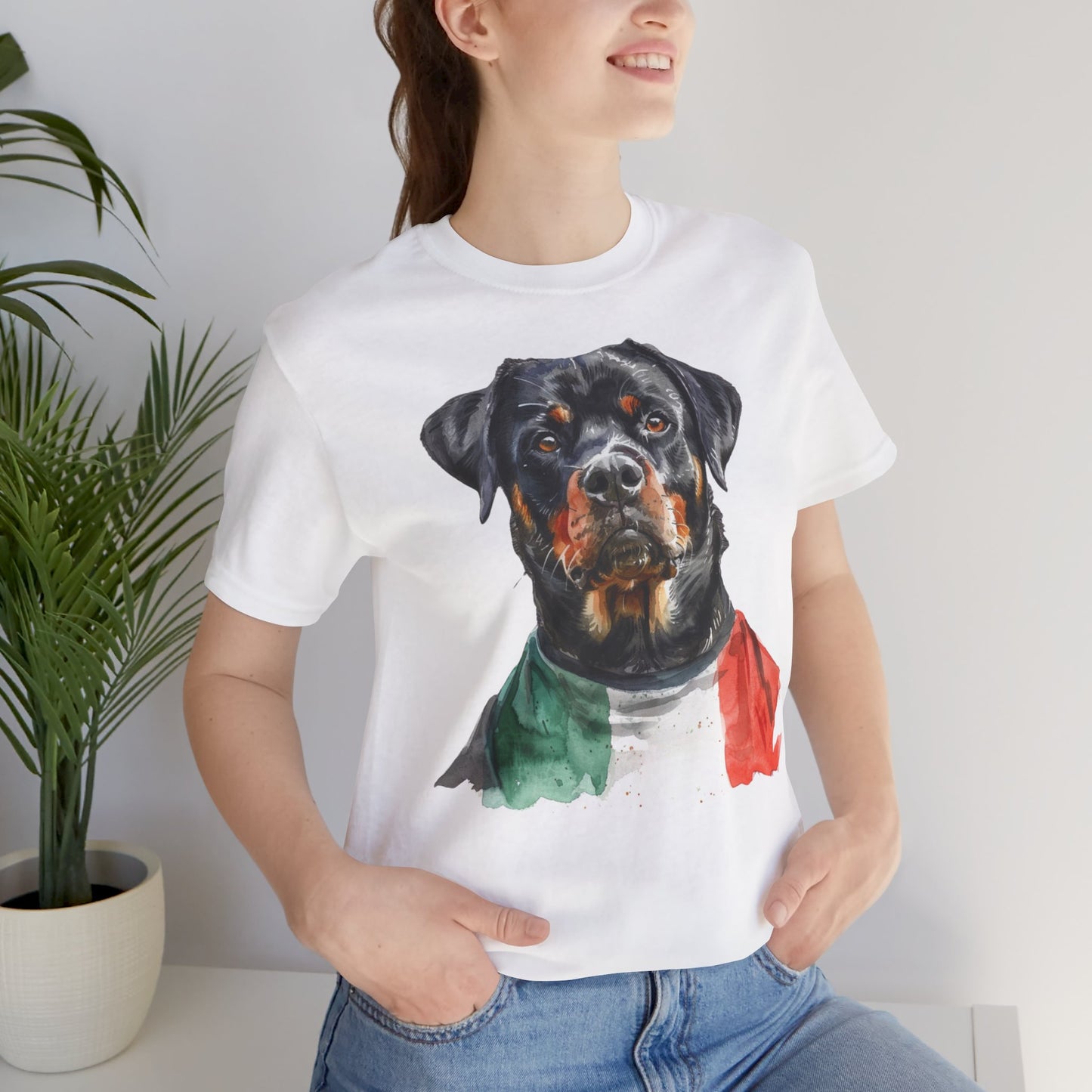 Unisex T-Shirt Fußball Fan Wuffis I EM 2024 I Rottweiler I Team Italien