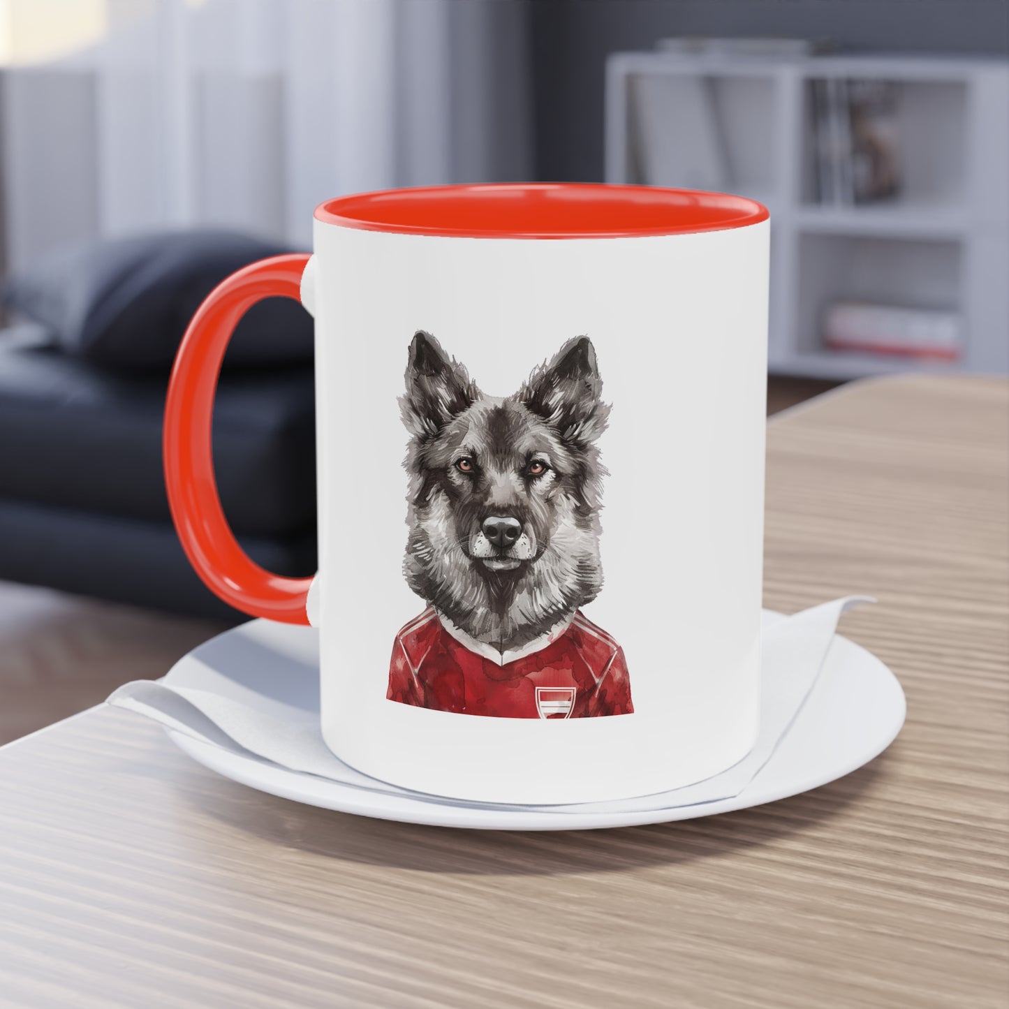 Hunde Tasse Fußball Fan Wuffis I EM 2024 I Gronlandshund I Team Dänemark