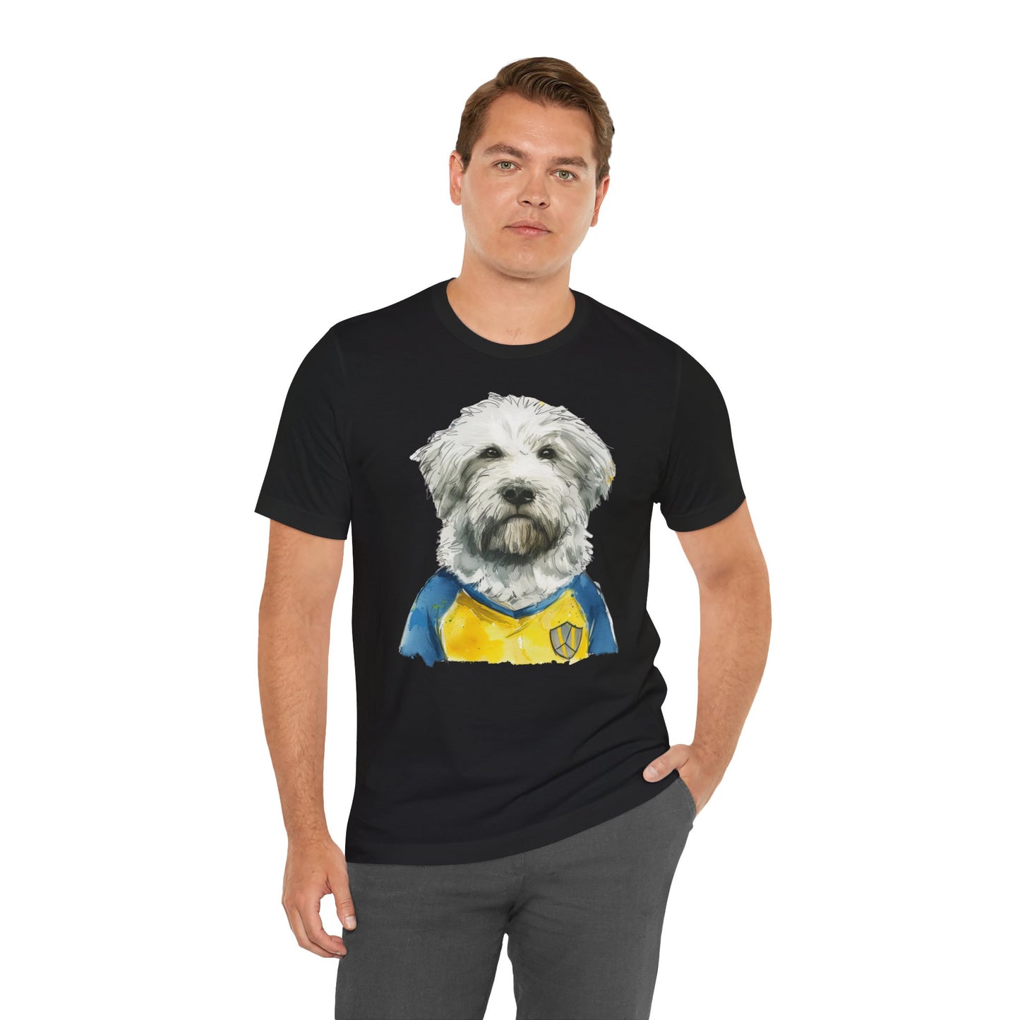 Unisex T-Shirt Fußball Fan Wuffis I EM 2024 I Ukrainischer Schäferhund I Team Ukraine