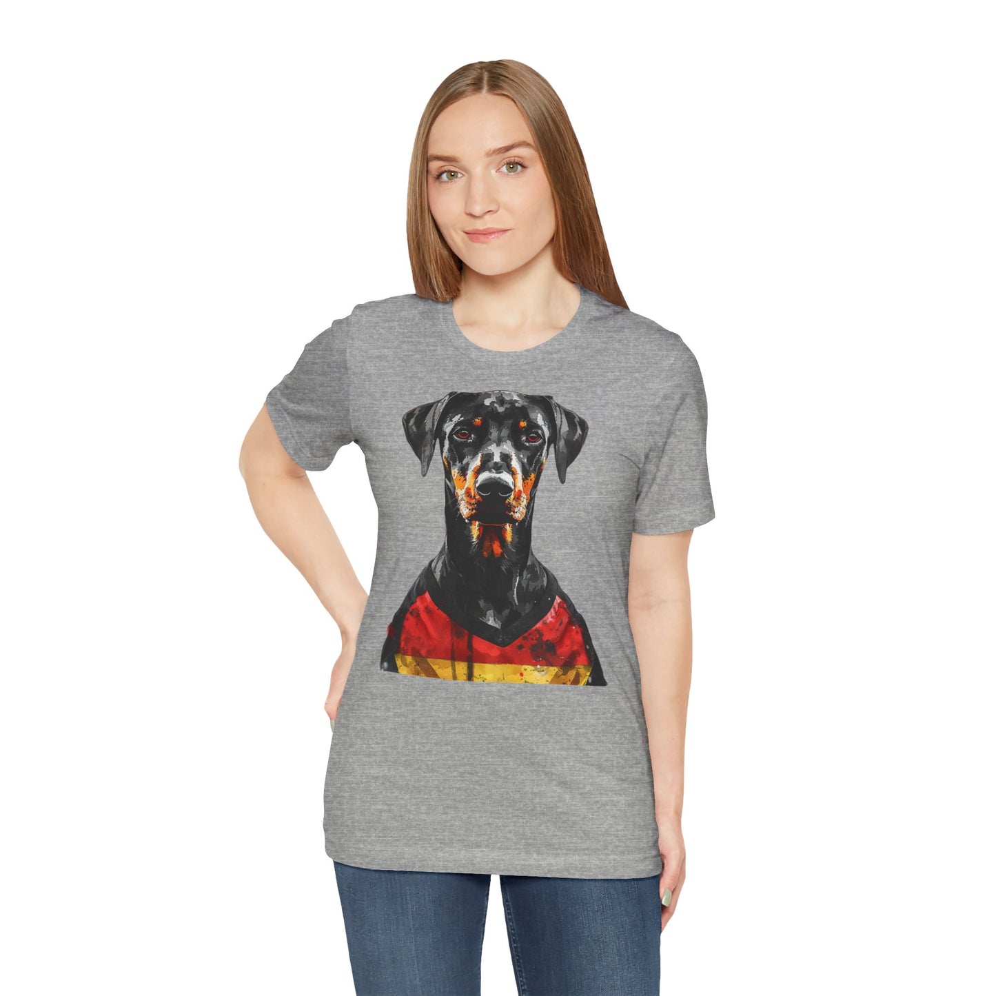 Unisex T-Shirt Fußball Fan Wuffis I EM 2024 I Dobermann  I Team Deutschland