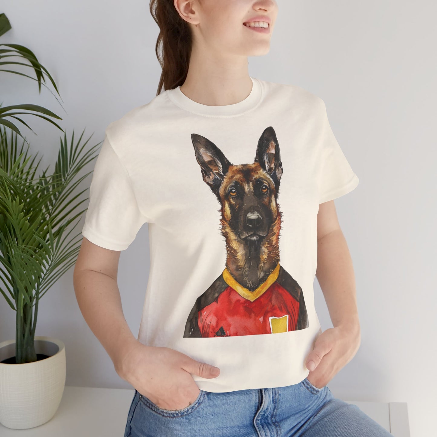 Unisex T-Shirt Fußball Fan Wuffis I EM 2024 I Malinois I Team Belgien