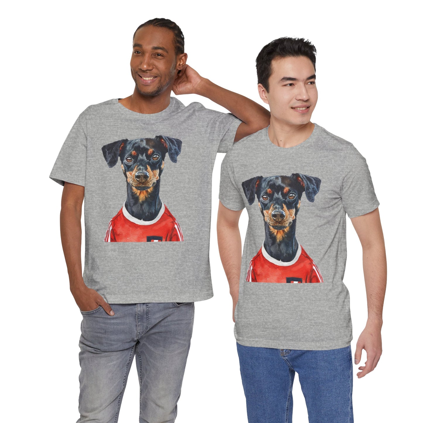 Unisex T-Shirt Fußball Fan Wuffis I EM 2024 I Österreichischer Pinscher I Team Österreich