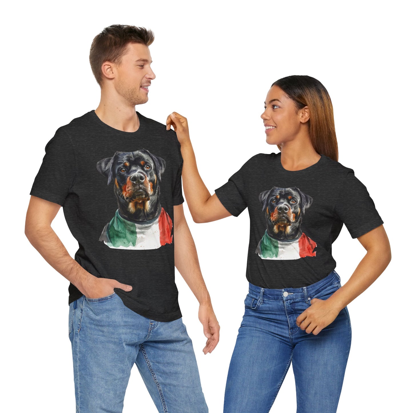 Unisex T-Shirt Fußball Fan Wuffis I EM 2024 I Rottweiler I Team Italien