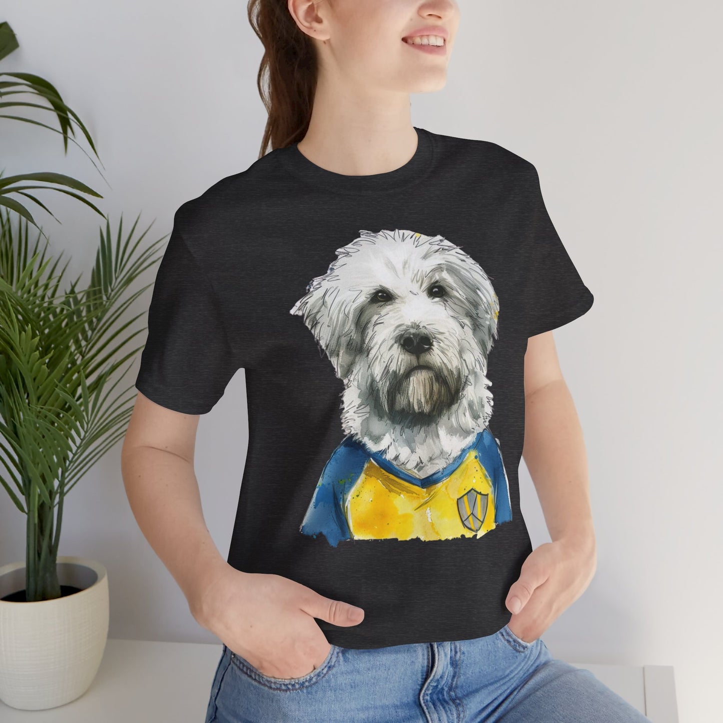 Unisex T-Shirt Fußball Fan Wuffis I EM 2024 I Ukrainischer Schäferhund I Team Ukraine