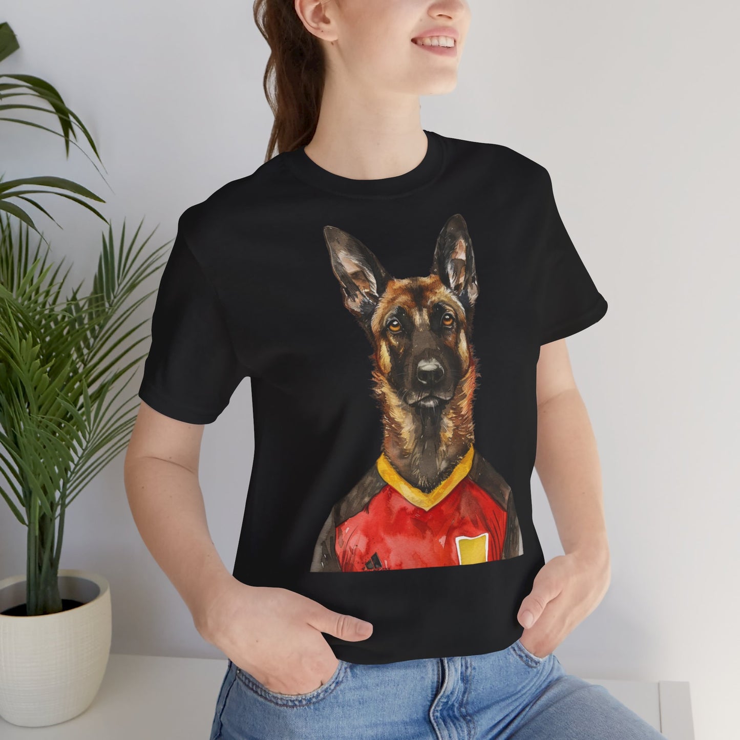 Unisex T-Shirt Fußball Fan Wuffis I EM 2024 I Malinois I Team Belgien