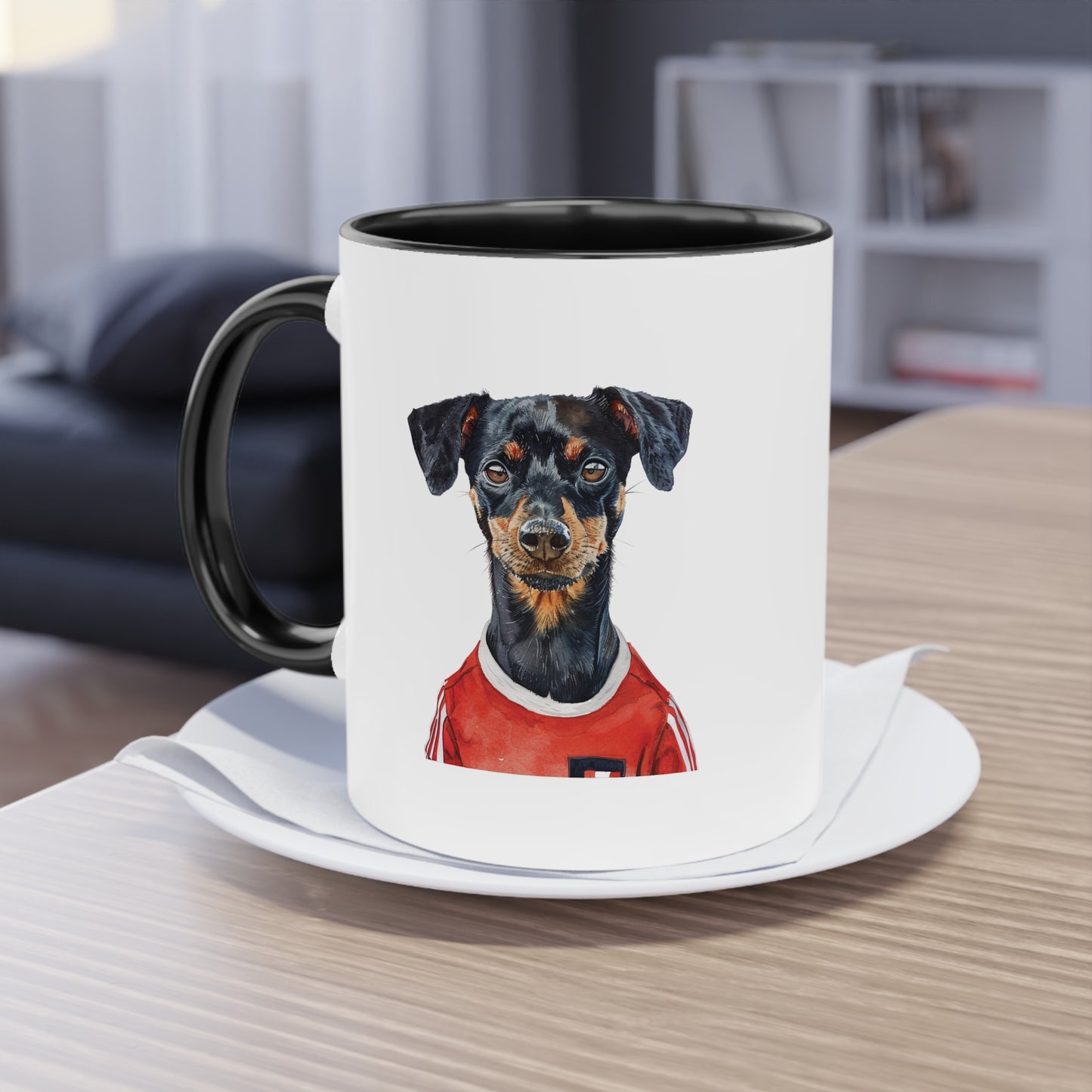 Hunde Tasse Fußball Fan Wuffis I EM 2024 I Österreichischer Pinscher I Team Österreich