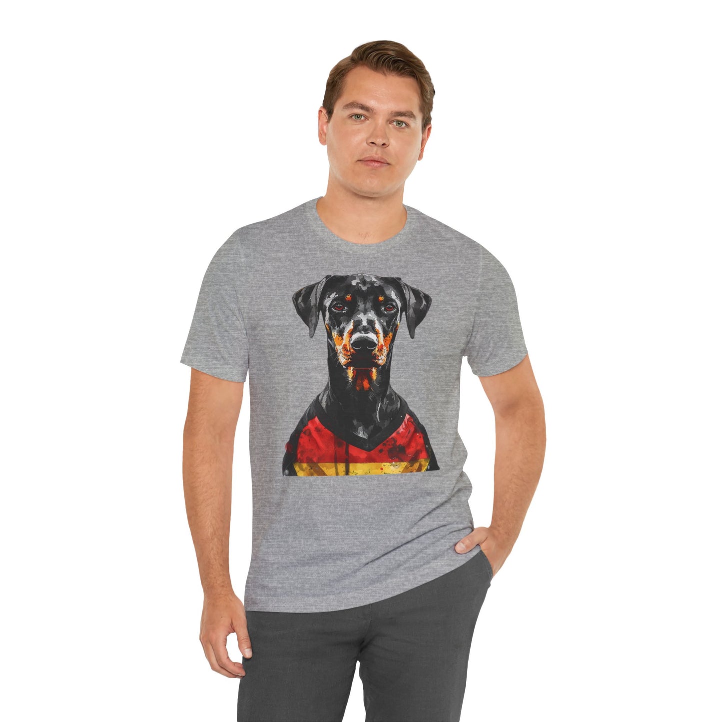 Unisex T-Shirt Fußball Fan Wuffis I EM 2024 I Dobermann  I Team Deutschland