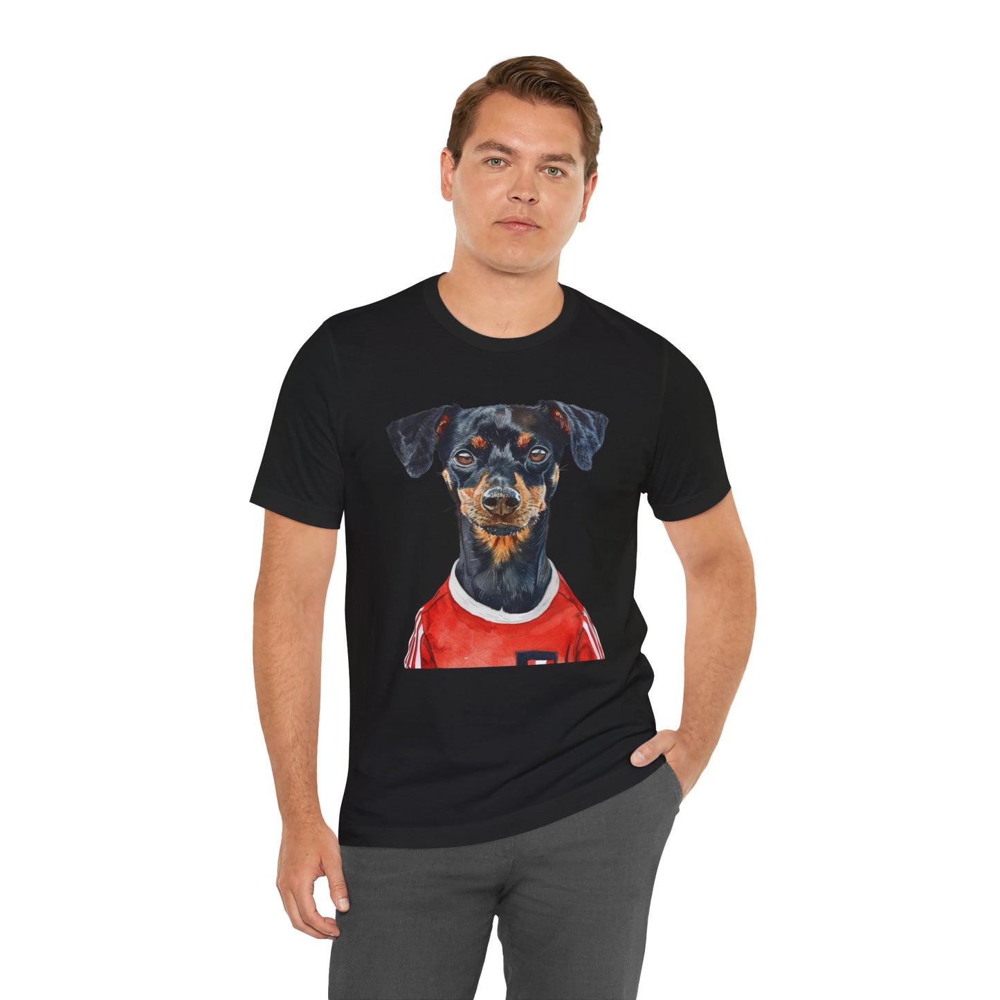 Unisex T-Shirt Fußball Fan Wuffis I EM 2024 I Österreichischer Pinscher I Team Österreich