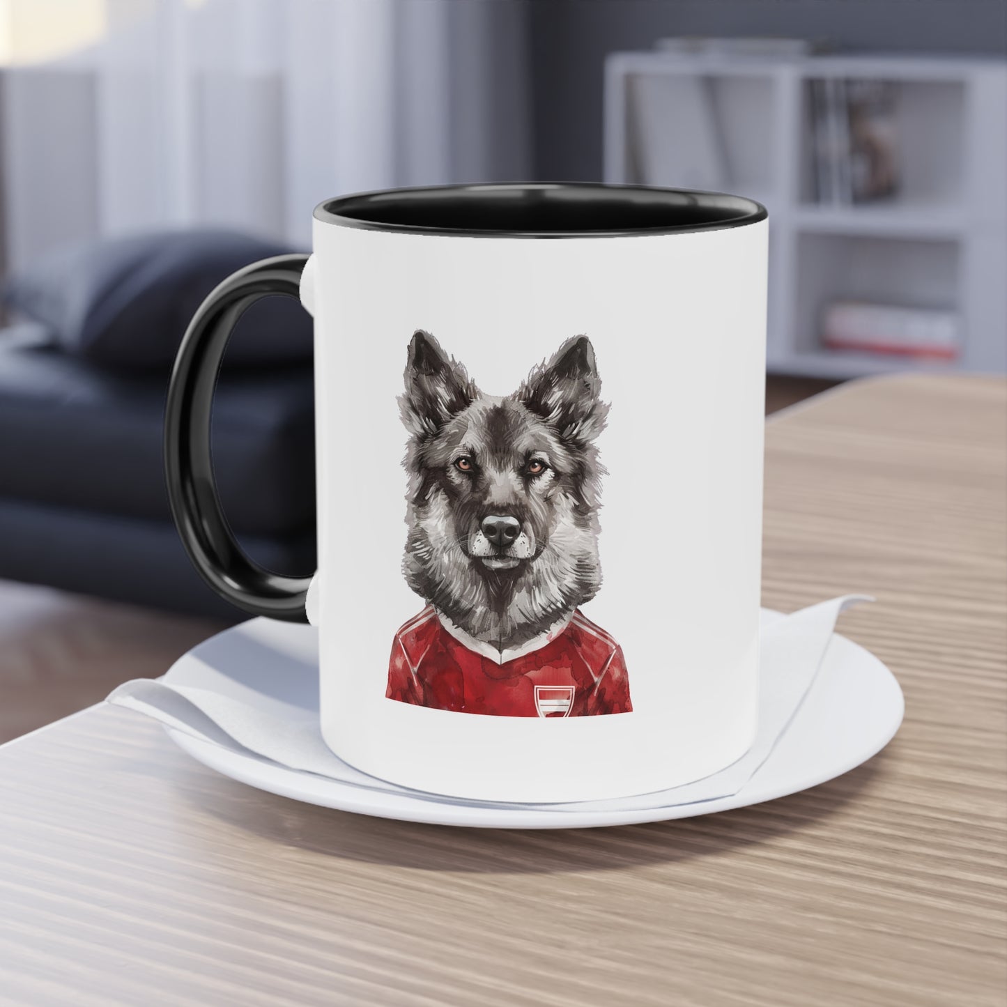 Hunde Tasse Fußball Fan Wuffis I EM 2024 I Gronlandshund I Team Dänemark