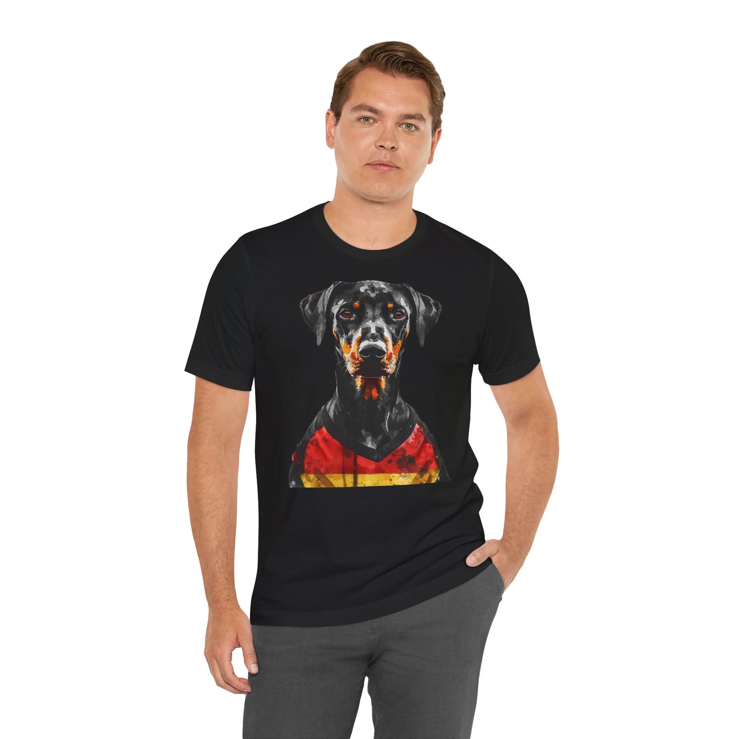 Unisex T-Shirt Fußball Fan Wuffis I EM 2024 I Dobermann  I Team Deutschland