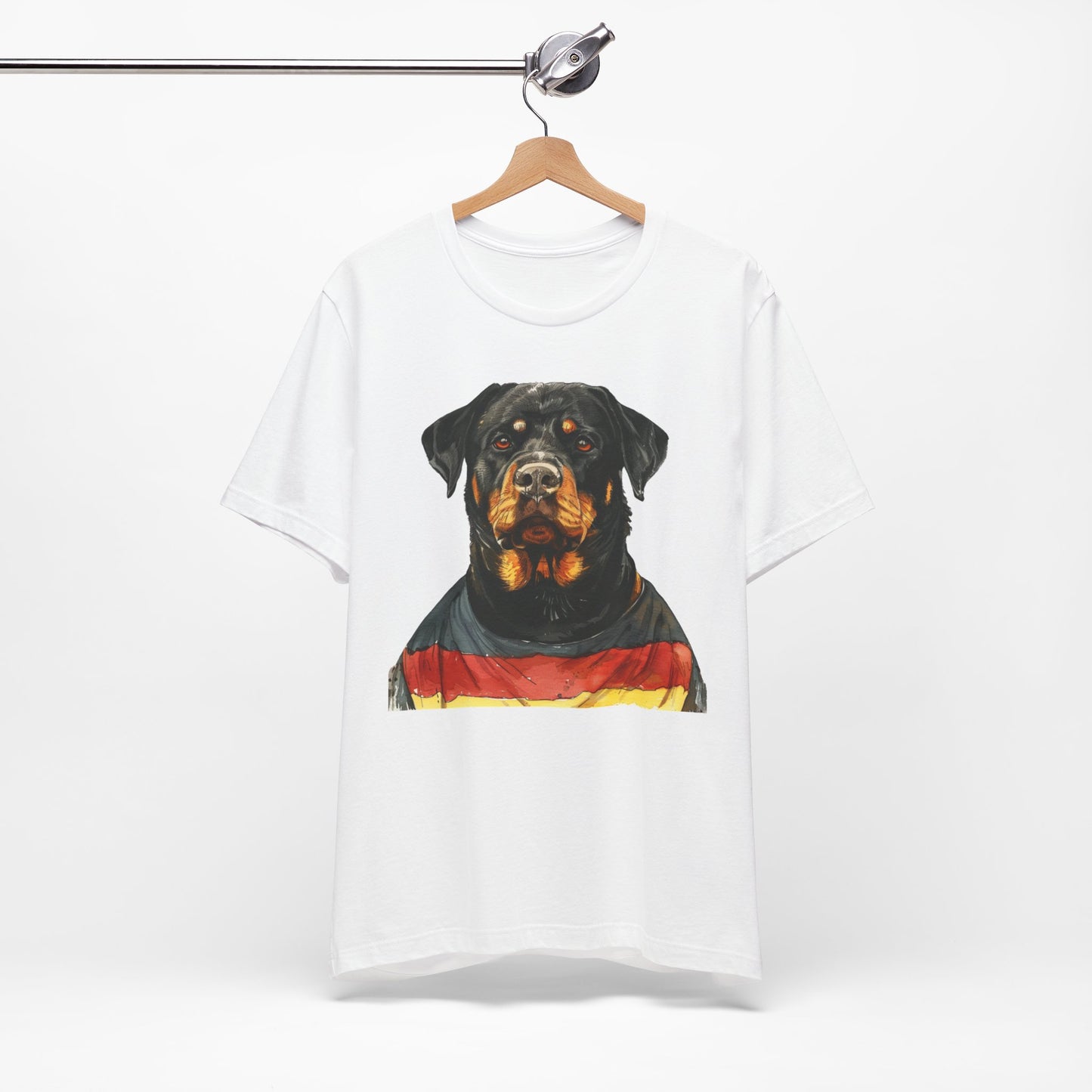 T Shirt zur EM mit Druck Rottweiler im Fußball Trikot Deutschland