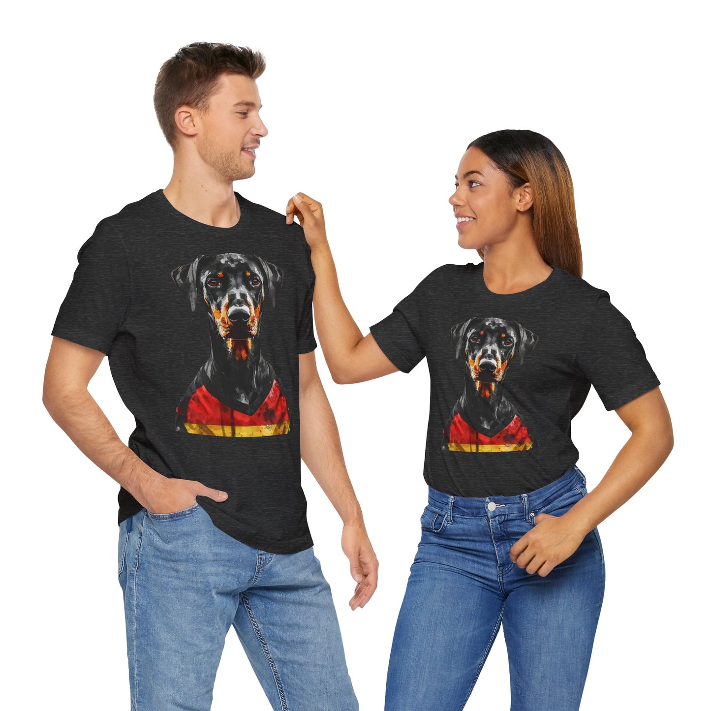 Unisex T-Shirt Fußball Fan Wuffis I EM 2024 I Dobermann  I Team Deutschland