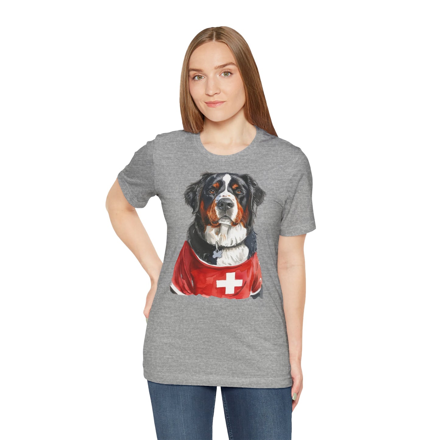 Unisex T-Shirt Fußball Fan Wuffis I EM 2024 I Berner Sennenhund I Team Schweiz