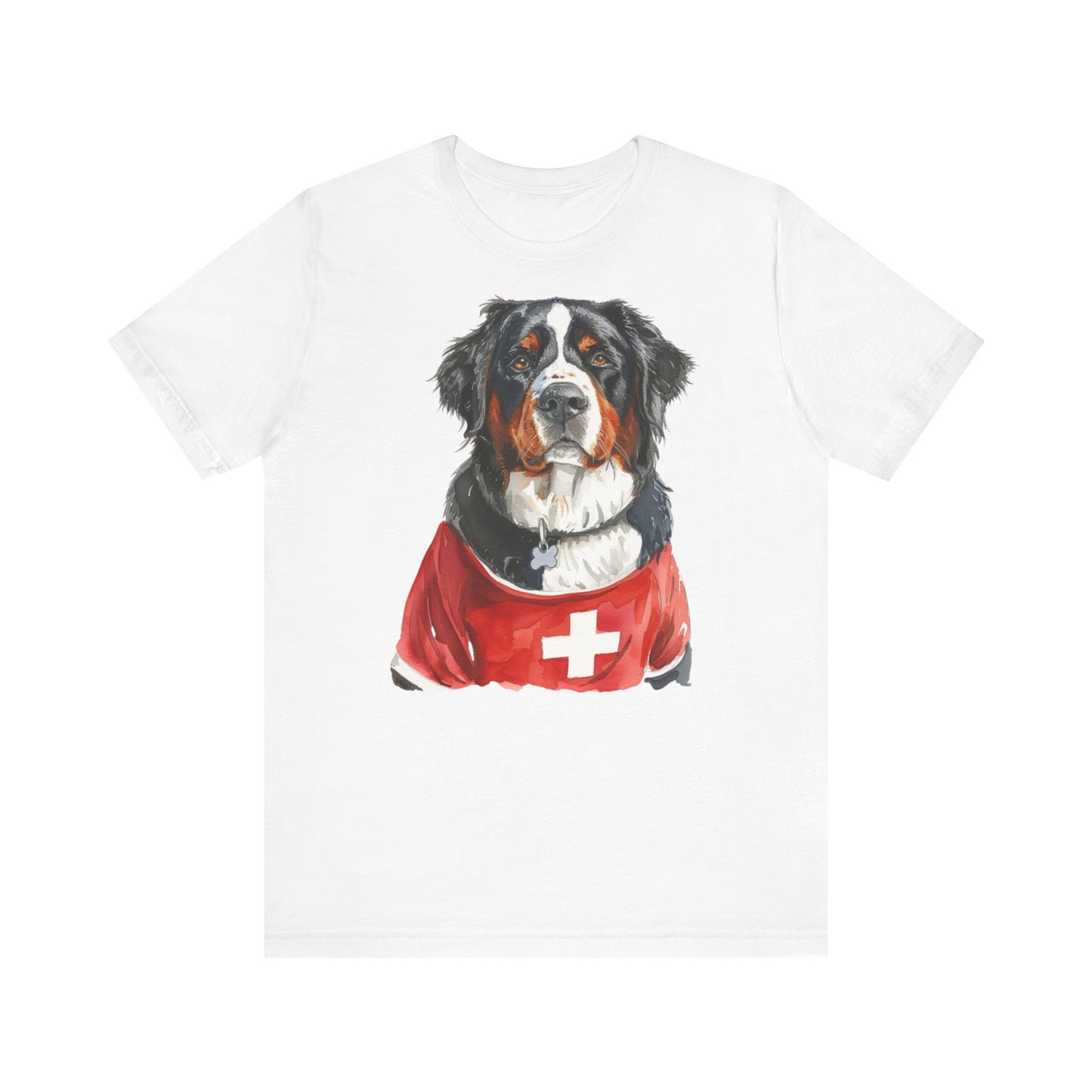 Unisex T-Shirt Fußball Fan Wuffis I EM 2024 I Berner Sennenhund I Team Schweiz