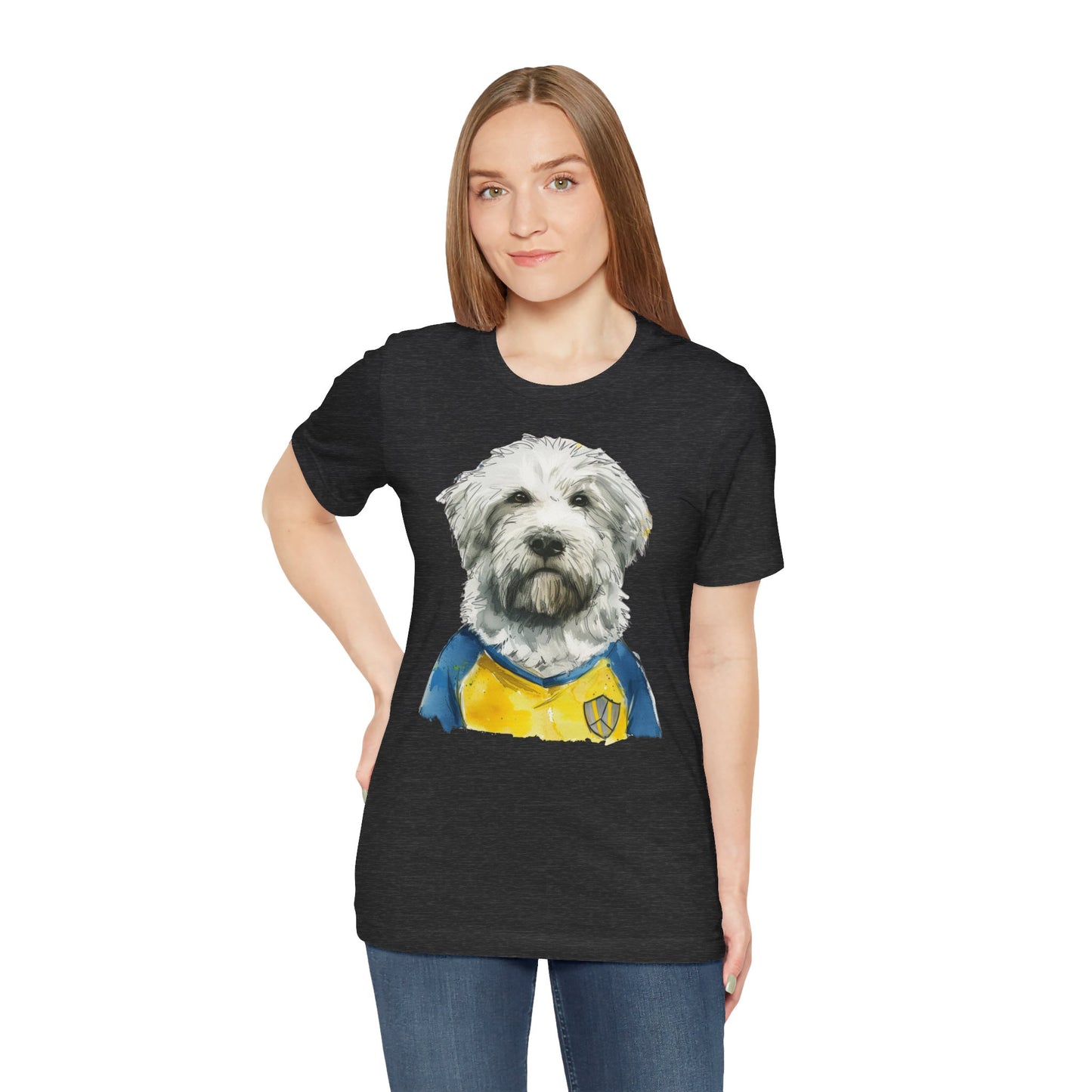 Unisex T-Shirt Fußball Fan Wuffis I EM 2024 I Ukrainischer Schäferhund I Team Ukraine