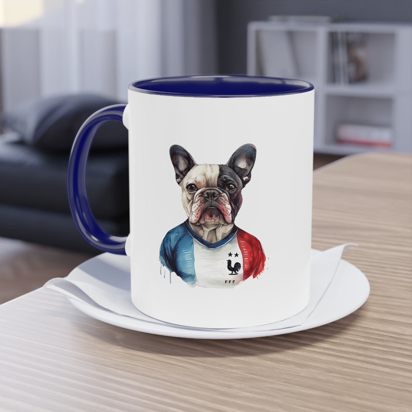 Hunde Tasse Fußball Fan Wuffis I EM 2024 I Französische Bulldogge I Team Frankreich