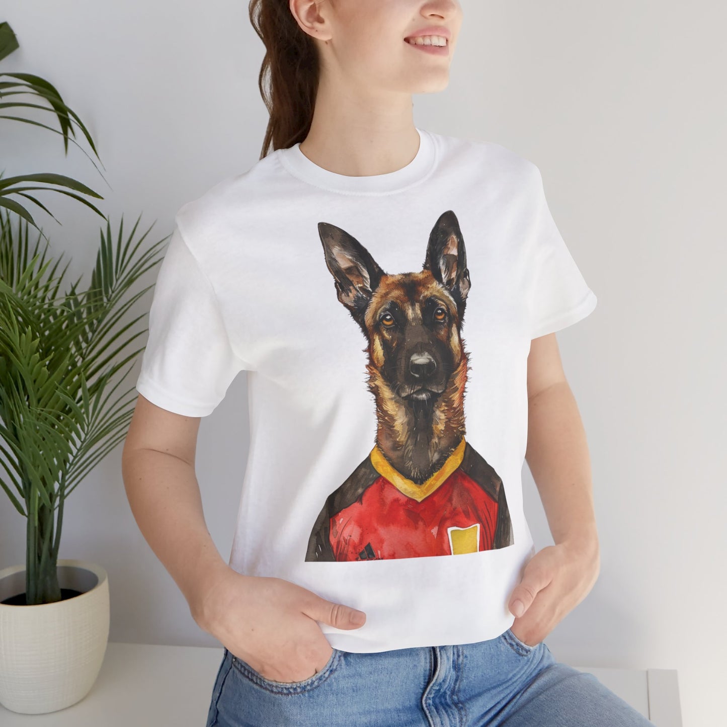 Unisex T-Shirt Fußball Fan Wuffis I EM 2024 I Malinois I Team Belgien