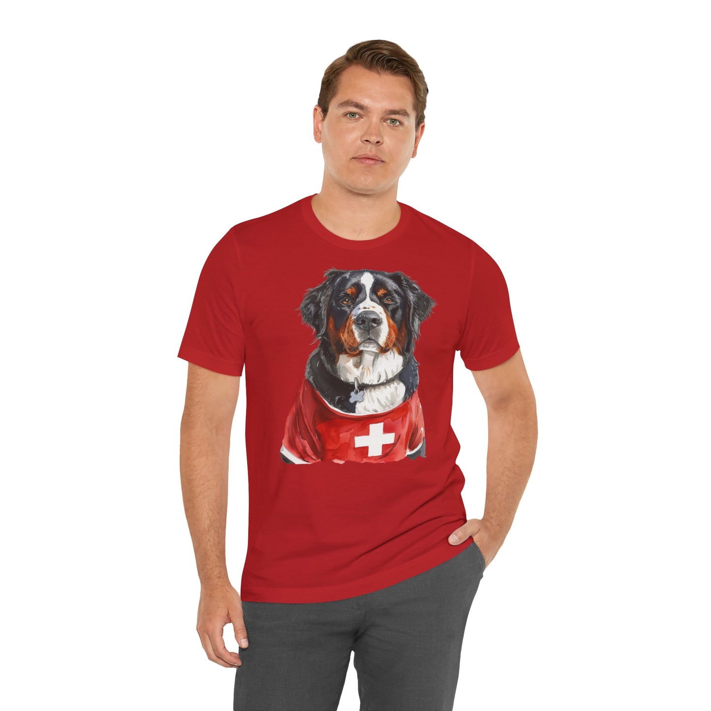 Unisex T-Shirt Fußball Fan Wuffis I EM 2024 I Berner Sennenhund I Team Schweiz