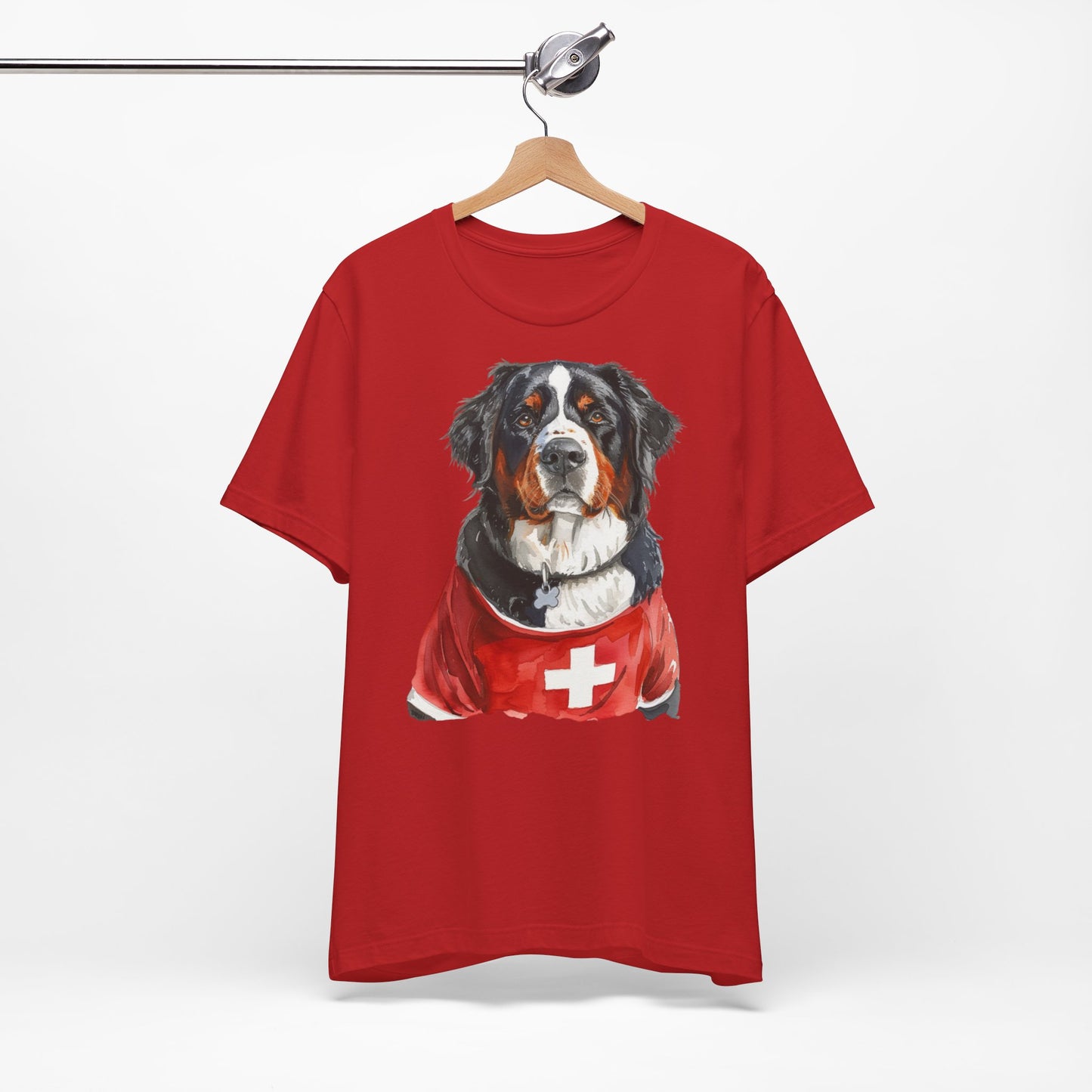 Unisex T-Shirt Fußball Fan Wuffis I EM 2024 I Berner Sennenhund I Team Schweiz