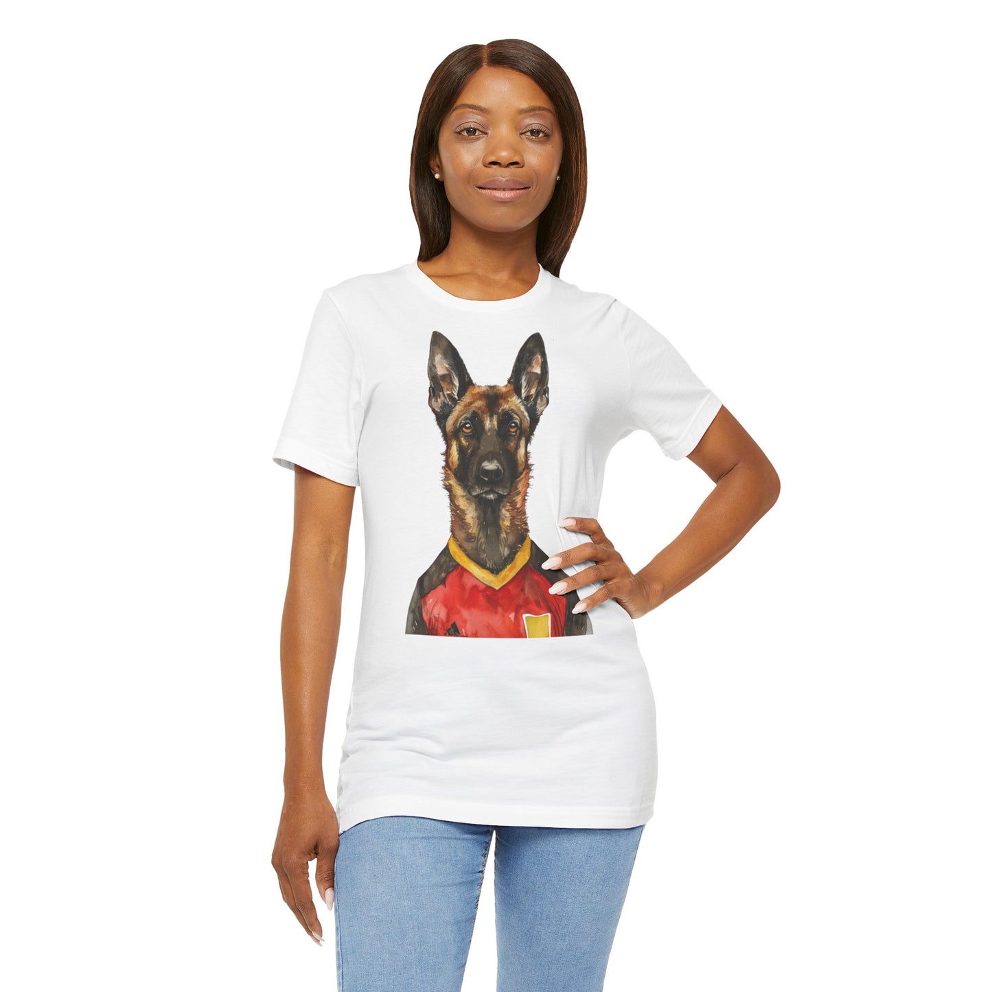 Unisex T-Shirt Fußball Fan Wuffis I EM 2024 I Malinois I Team Belgien