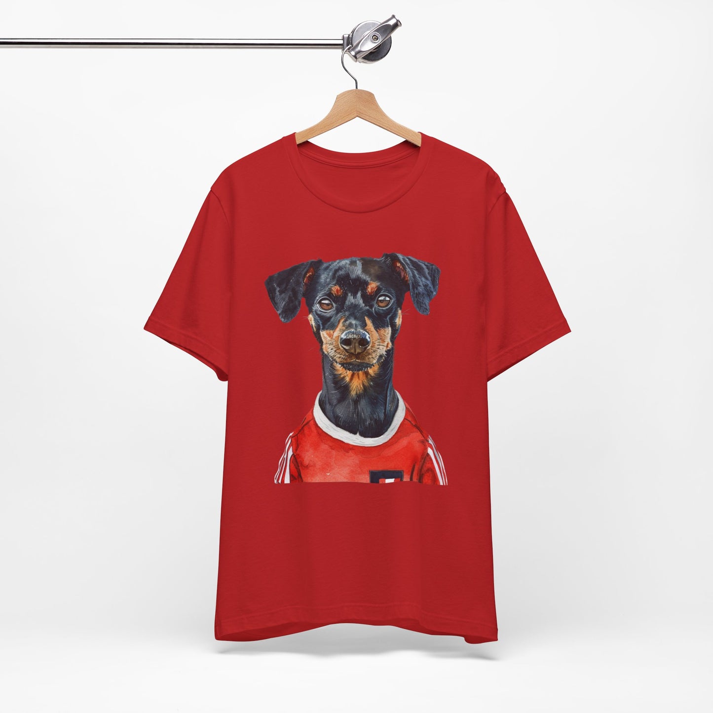 Unisex T-Shirt Fußball Fan Wuffis I EM 2024 I Österreichischer Pinscher I Team Österreich