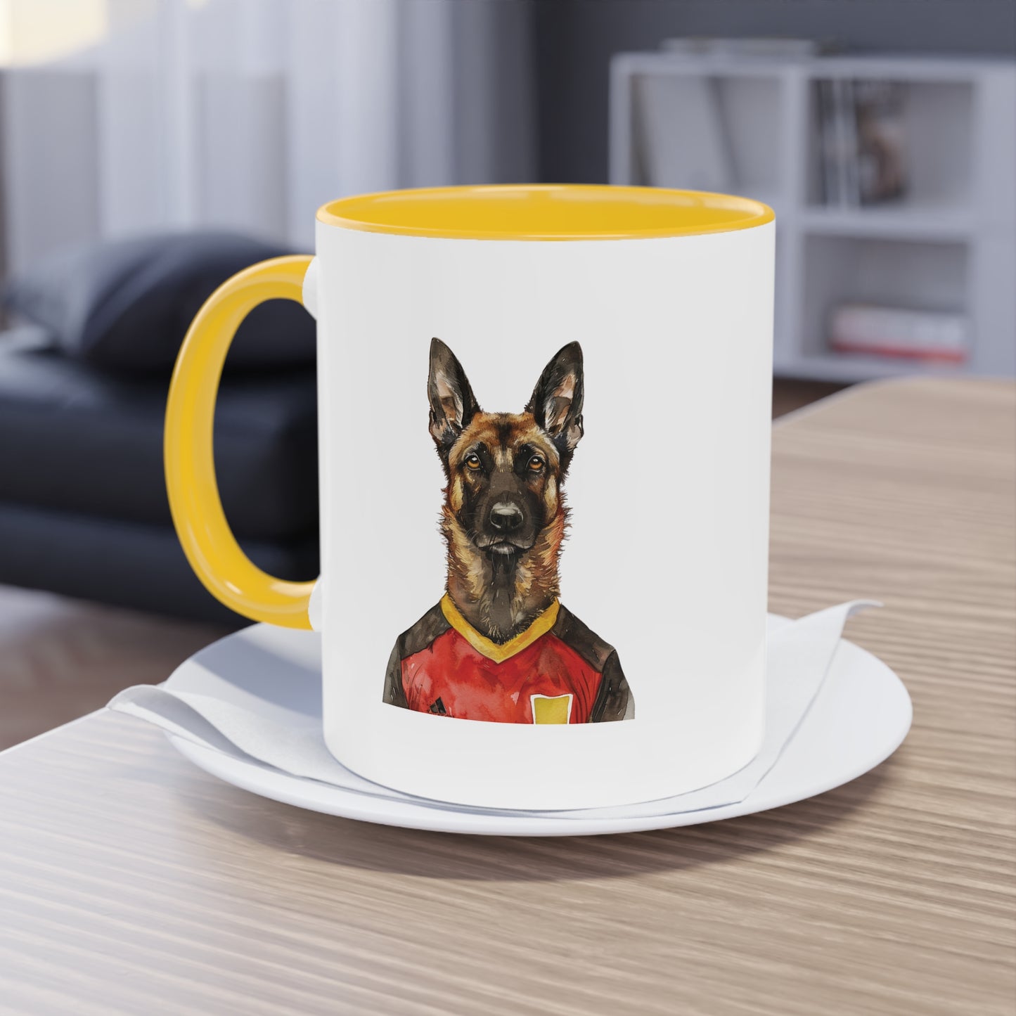 Hunde Tasse Fußball Fan Wuffis I EM 2024 I Malinois I Team Belgien