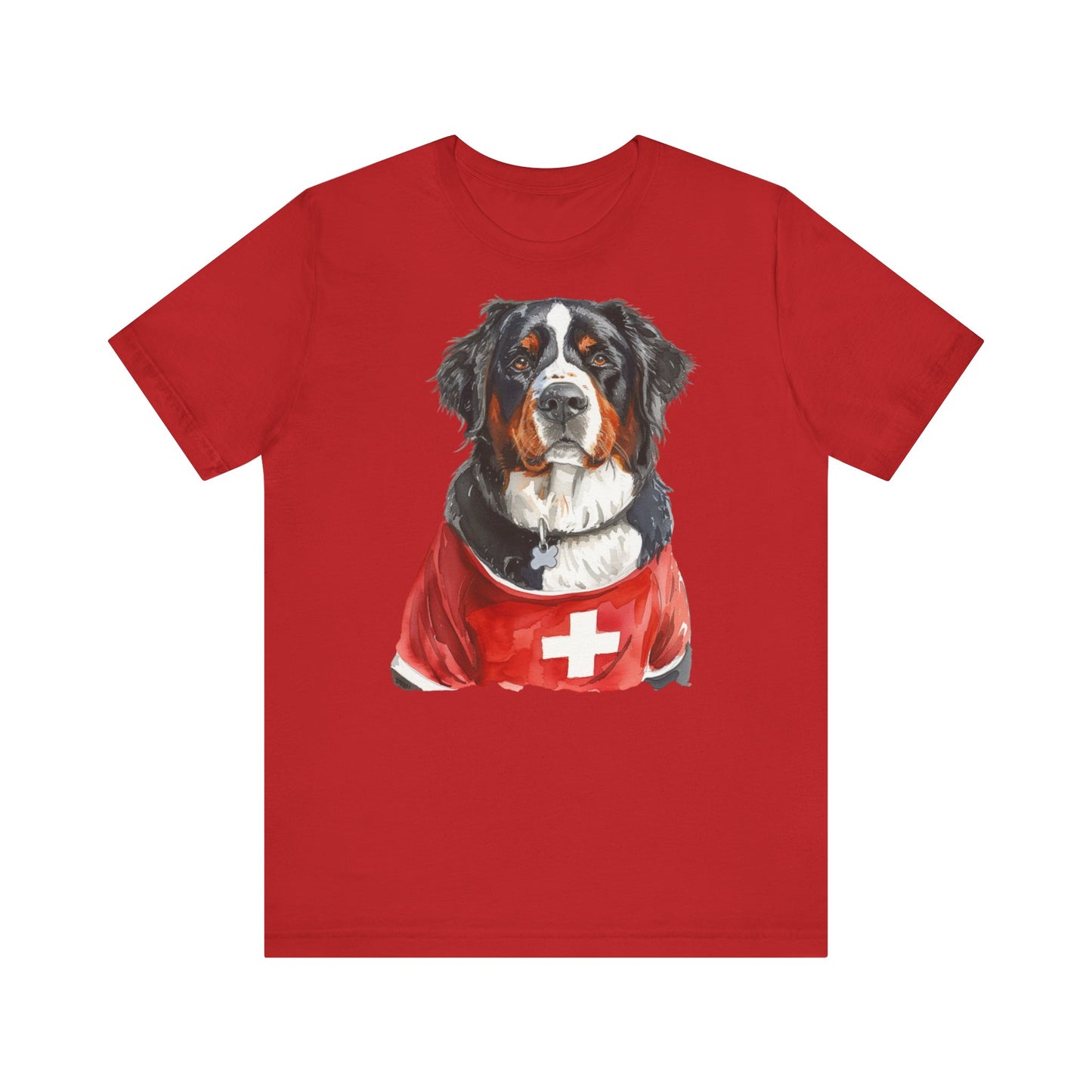 Unisex T-Shirt Fußball Fan Wuffis I EM 2024 I Berner Sennenhund I Team Schweiz