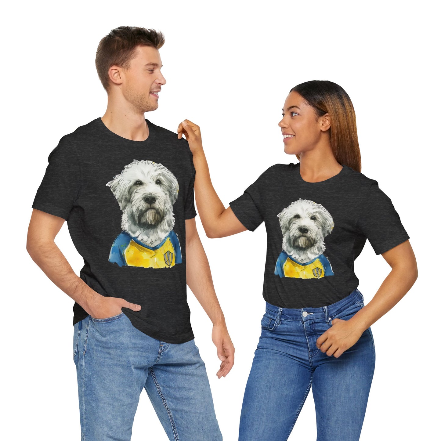 Unisex T-Shirt Fußball Fan Wuffis I EM 2024 I Ukrainischer Schäferhund I Team Ukraine