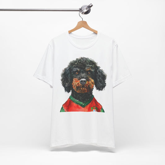 T-Shirt zur EM mit Hund im Fußball Trikot Portugal