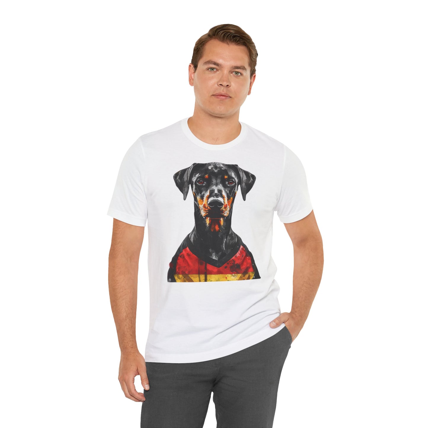 Unisex T-Shirt Fußball Fan Wuffis I EM 2024 I Dobermann  I Team Deutschland