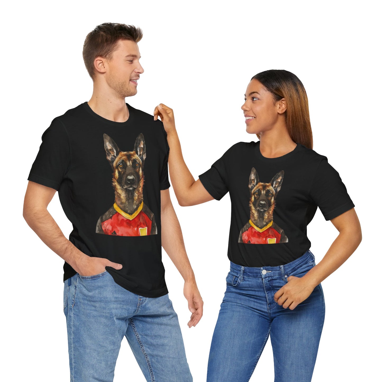 Unisex T-Shirt Fußball Fan Wuffis I EM 2024 I Malinois I Team Belgien