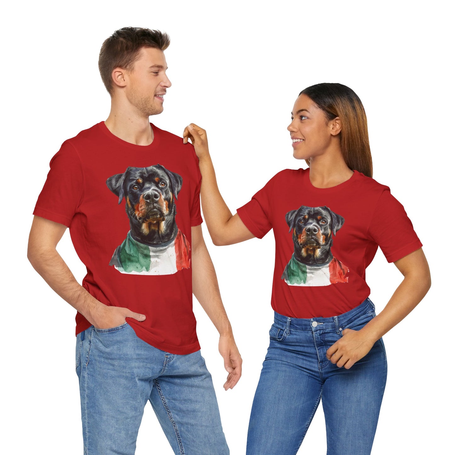 Unisex T-Shirt Fußball Fan Wuffis I EM 2024 I Rottweiler I Team Italien