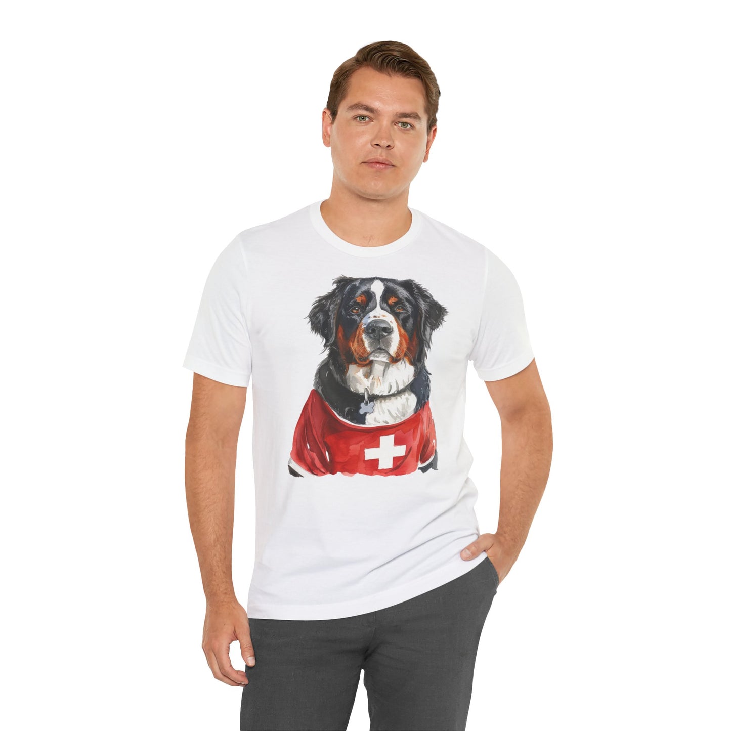 Unisex T-Shirt Fußball Fan Wuffis I EM 2024 I Berner Sennenhund I Team Schweiz