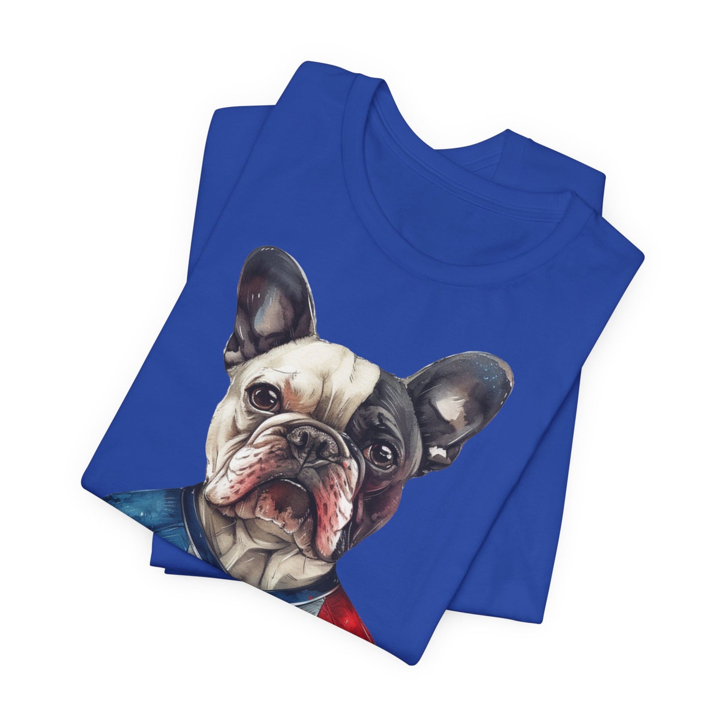 Unisex T-Shirt Fußball Fan Wuffis I EM 2024 I Französische Bulldogge I Team Frankreich