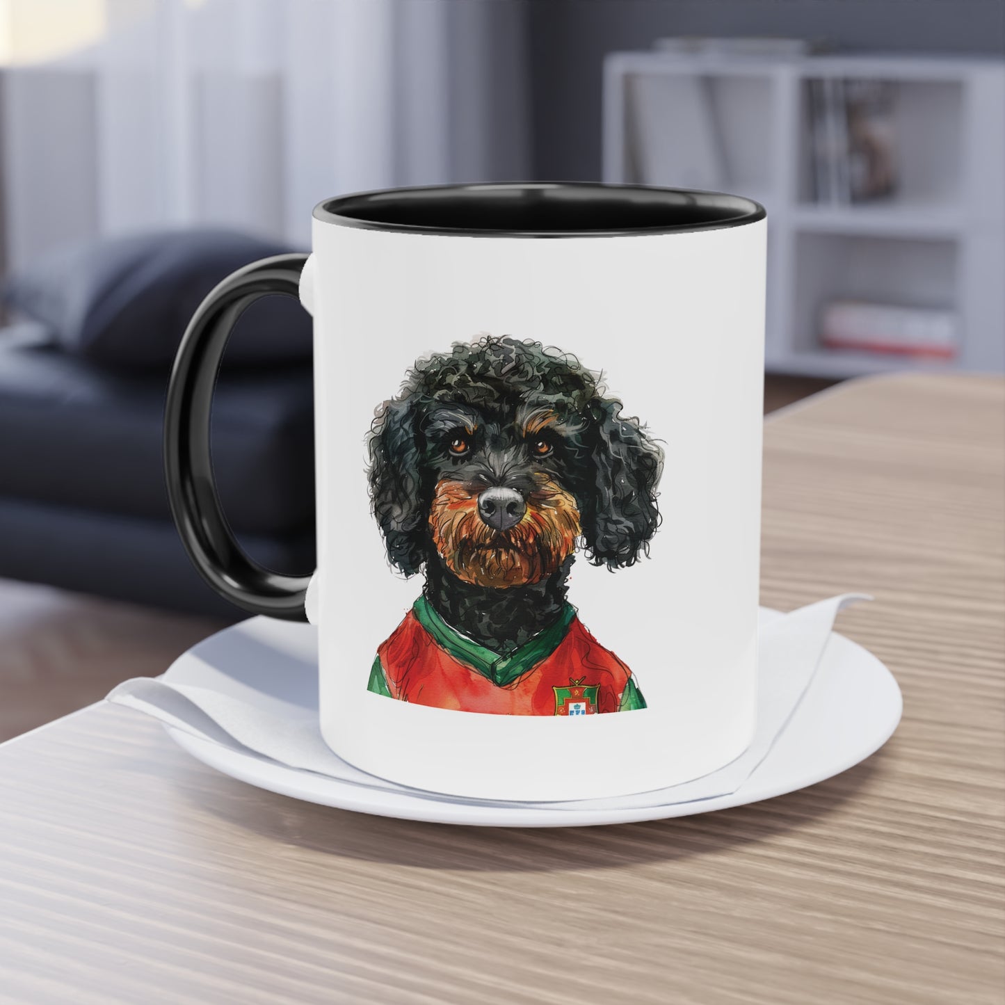 Hunde Tasse Fußball Fan Wuffis I EM 2024 I Portugiesischer Wasserhund I Team Portugal