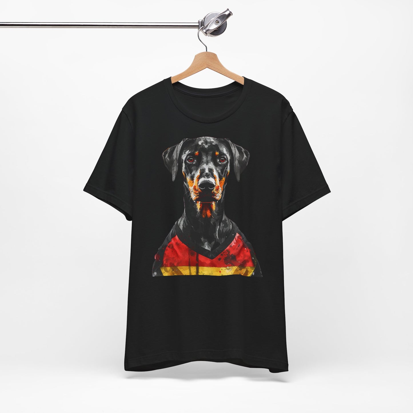 Unisex T-Shirt Fußball Fan Wuffis I EM 2024 I Dobermann  I Team Deutschland