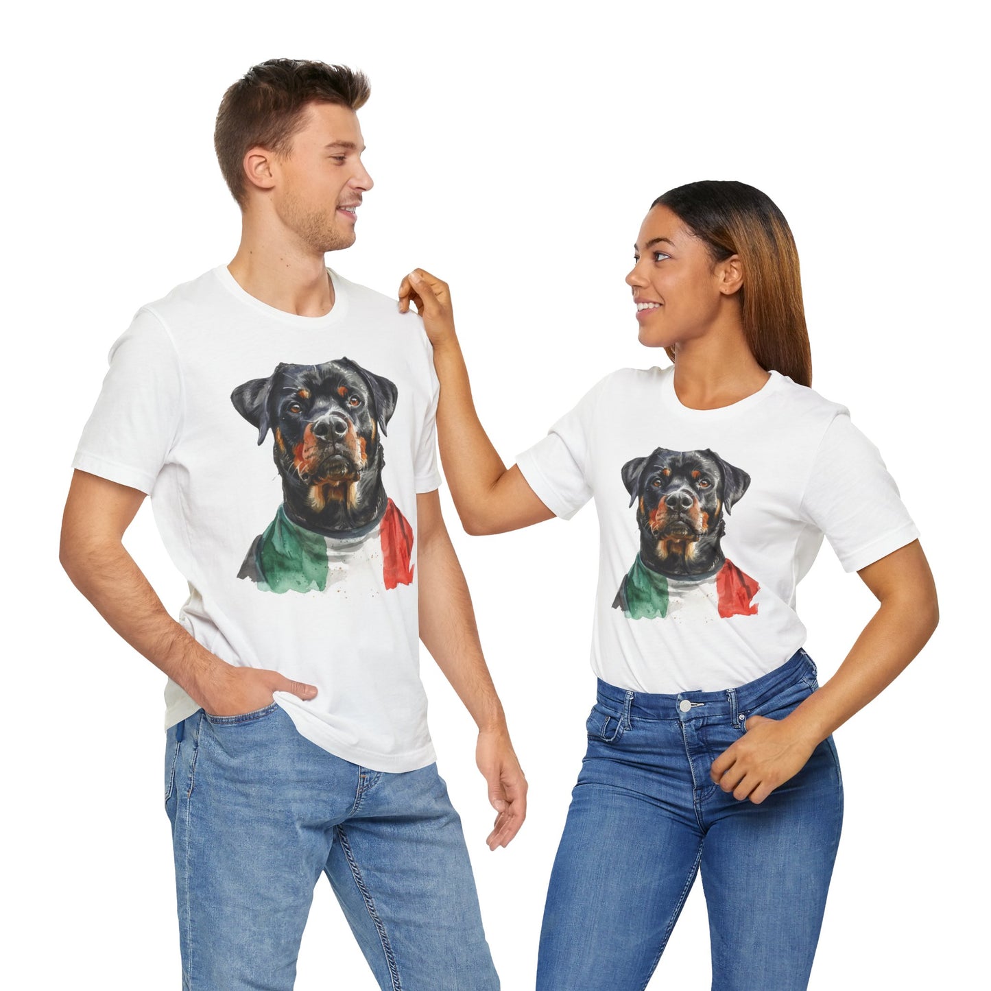 Unisex T-Shirt Fußball Fan Wuffis I EM 2024 I Rottweiler I Team Italien