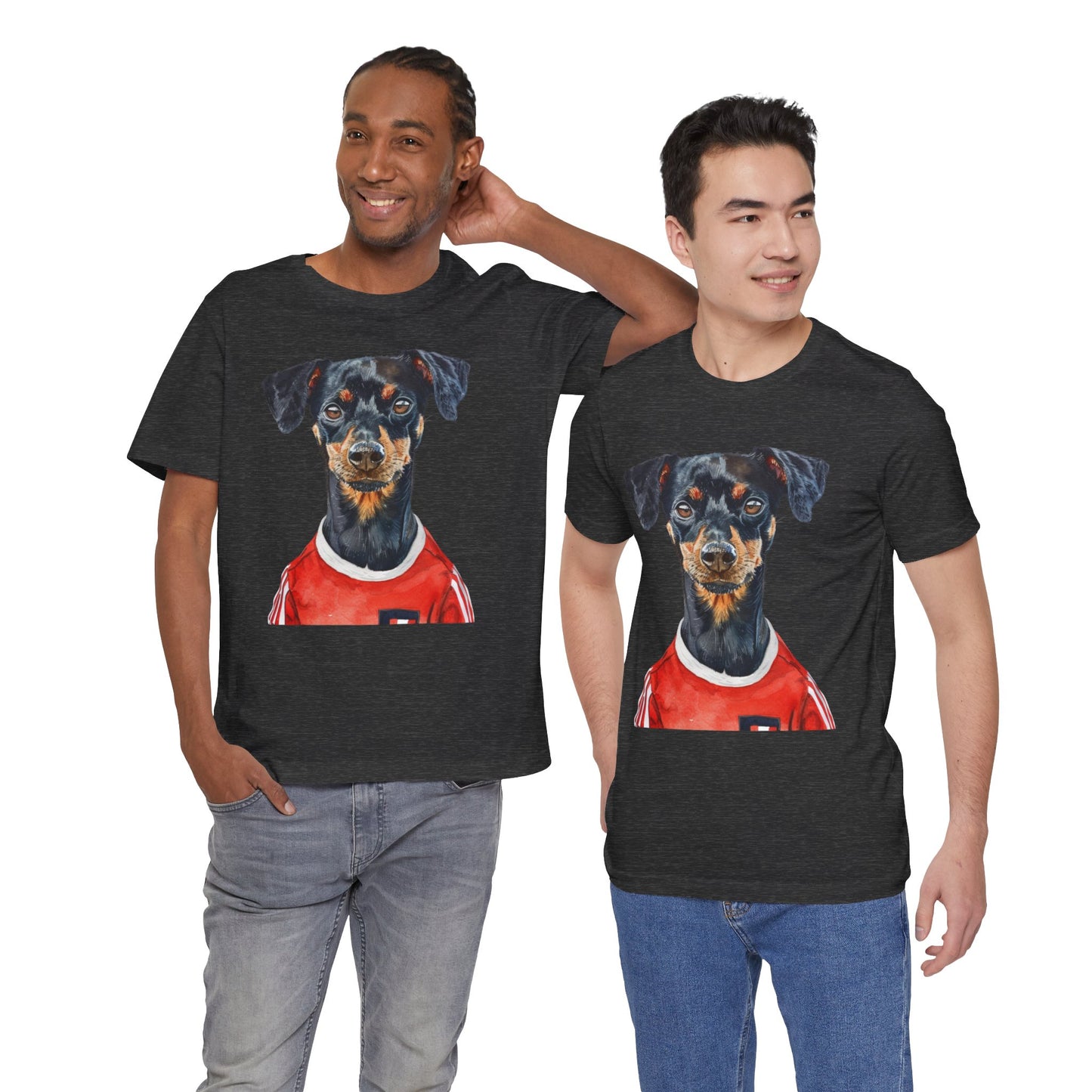 Unisex T-Shirt Fußball Fan Wuffis I EM 2024 I Österreichischer Pinscher I Team Österreich