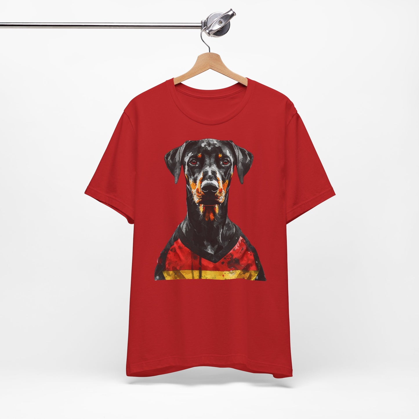 Unisex T-Shirt Fußball Fan Wuffis I EM 2024 I Dobermann  I Team Deutschland