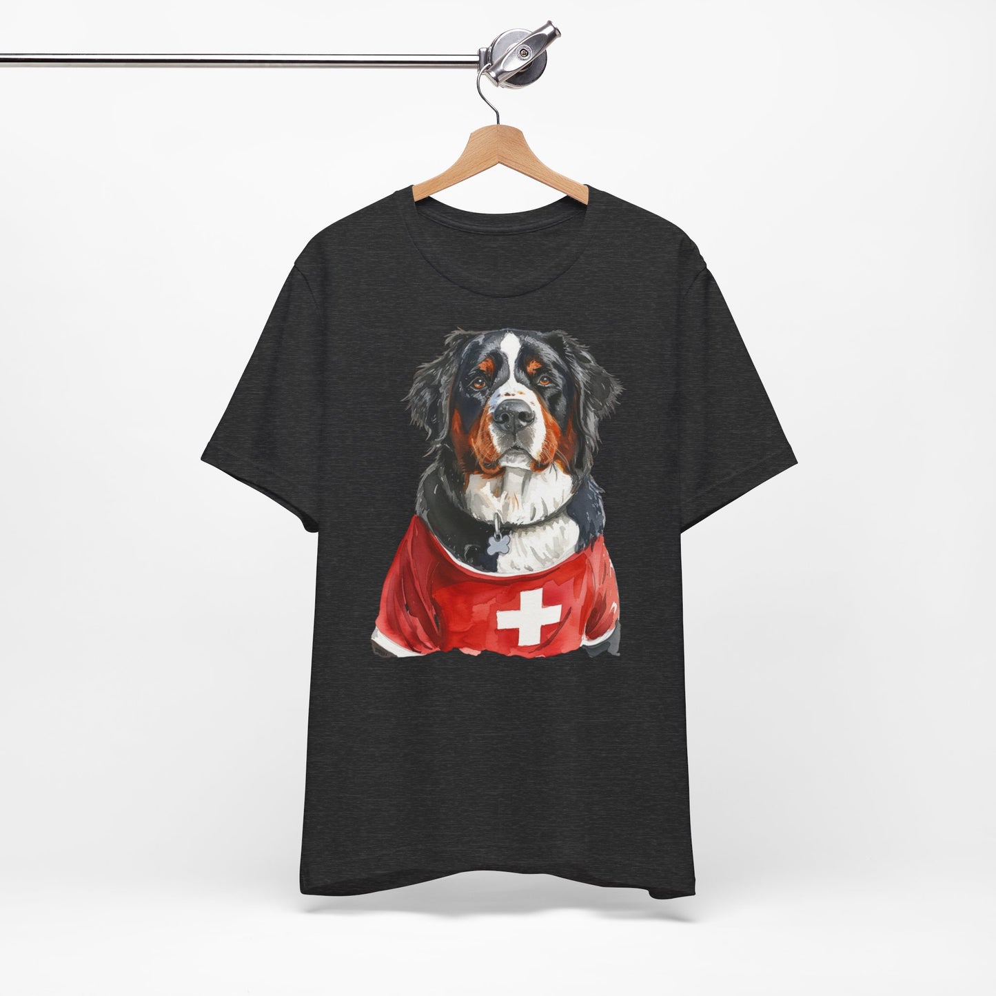 Unisex T-Shirt Fußball Fan Wuffis I EM 2024 I Berner Sennenhund I Team Schweiz