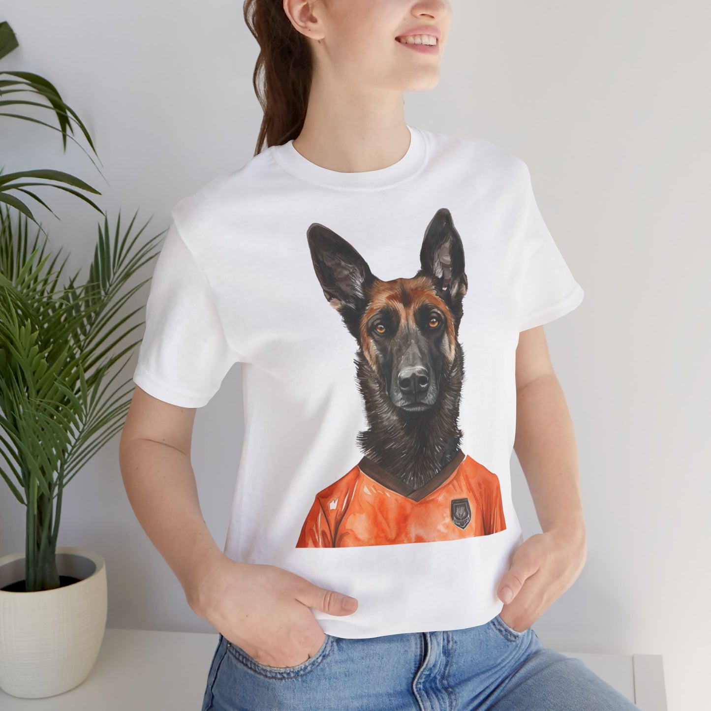 Unisex T-Shirt Fußball Fan Wuffis I EM 2024 I Holländischer Schäferhund I Team Niederlande