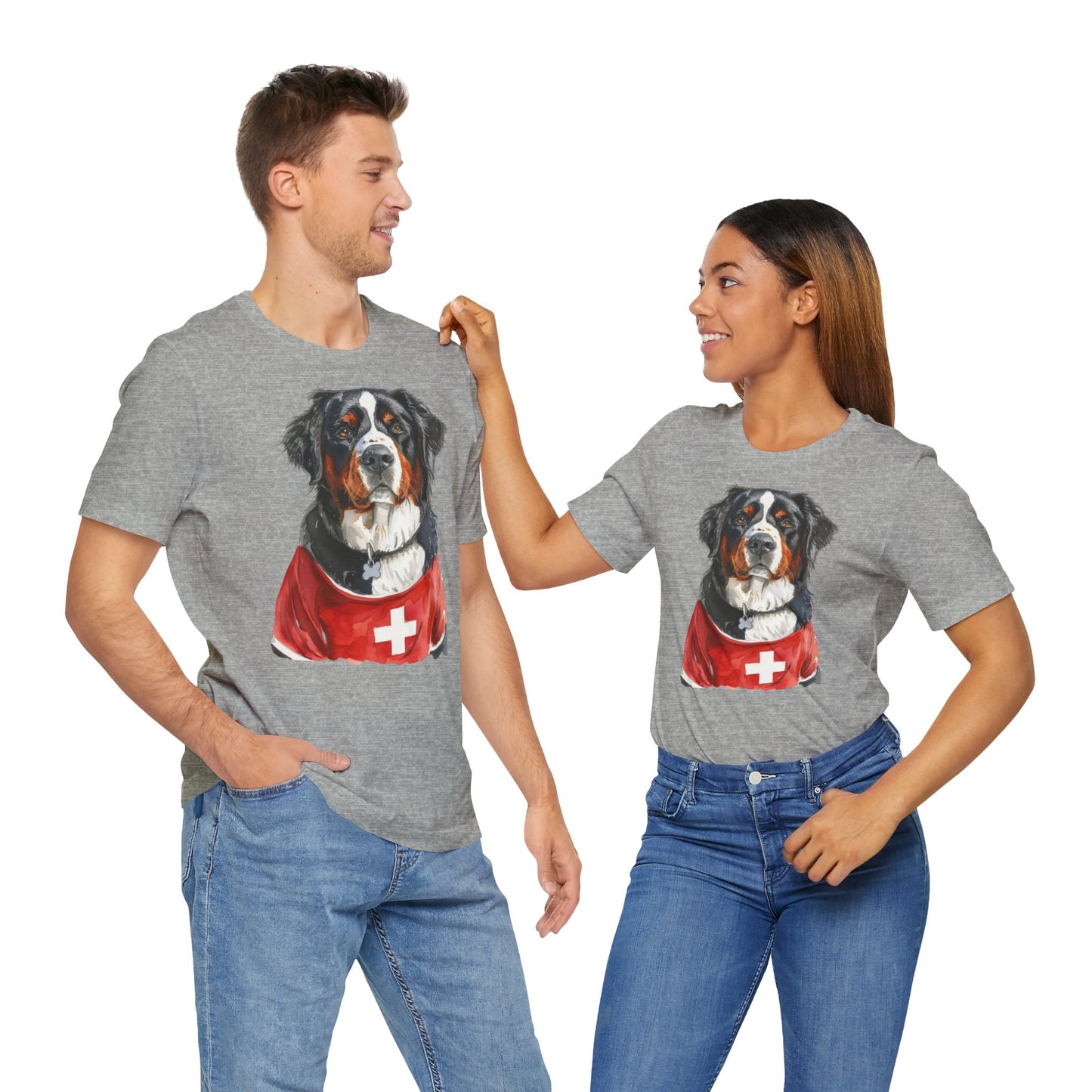 Unisex T-Shirt Fußball Fan Wuffis I EM 2024 I Berner Sennenhund I Team Schweiz