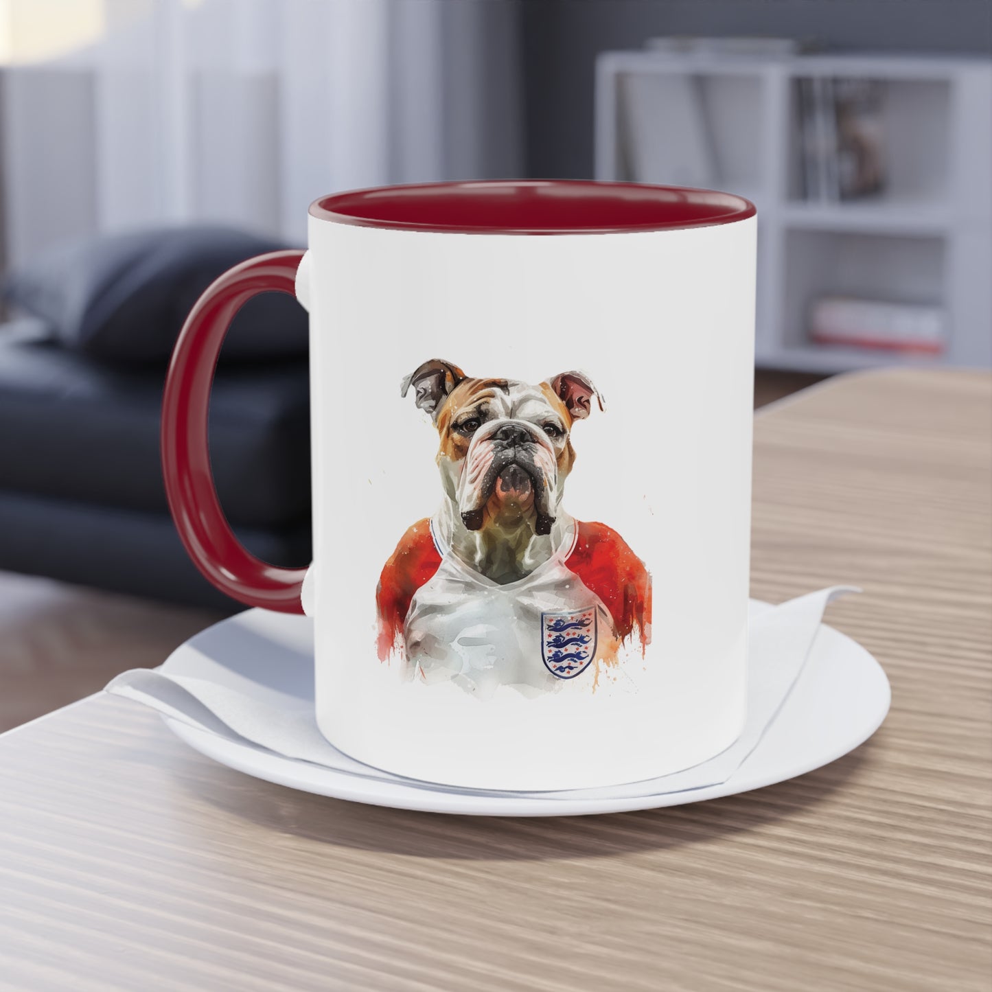 Hunde Tasse Fußball Fan Wuffis I EM 2024 I Englische Bulldogge I Team England