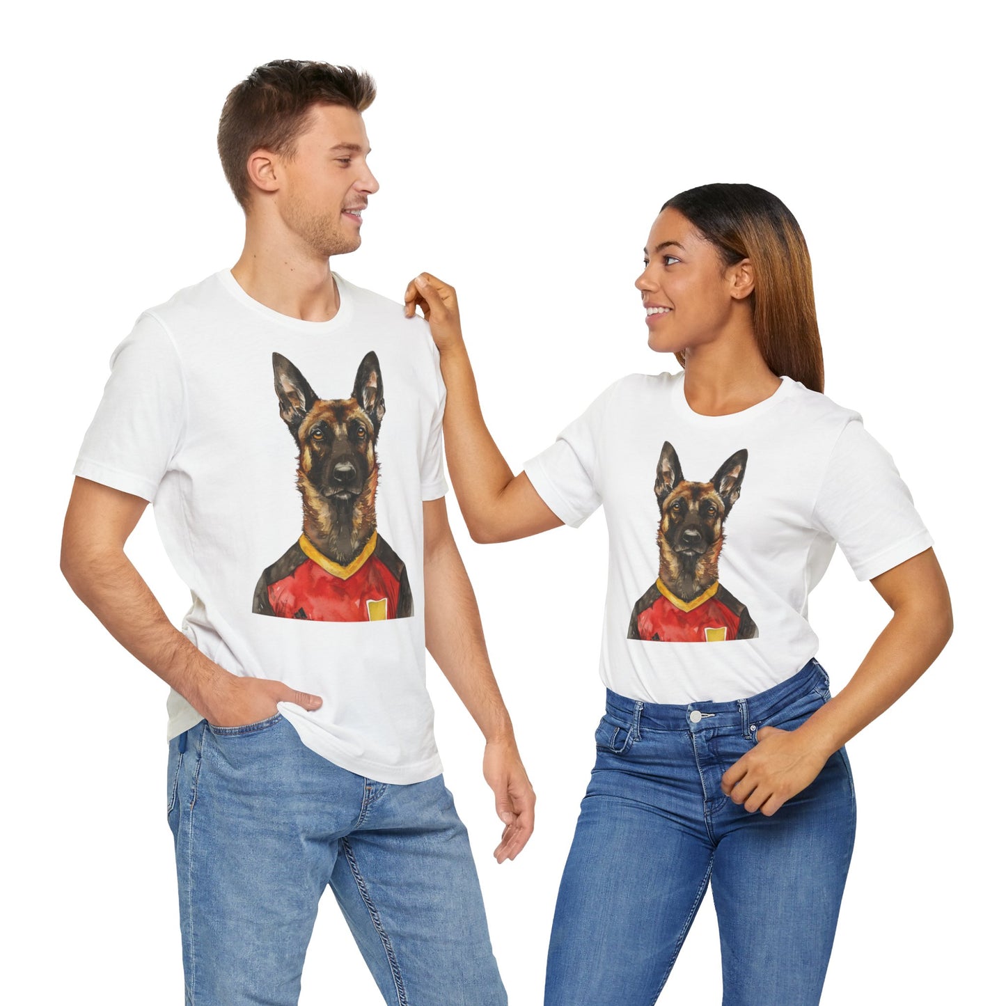 Unisex T-Shirt Fußball Fan Wuffis I EM 2024 I Malinois I Team Belgien