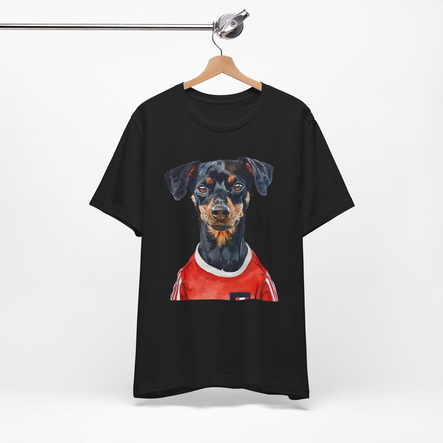 Unisex T-Shirt Fußball Fan Wuffis I EM 2024 I Österreichischer Pinscher I Team Österreich