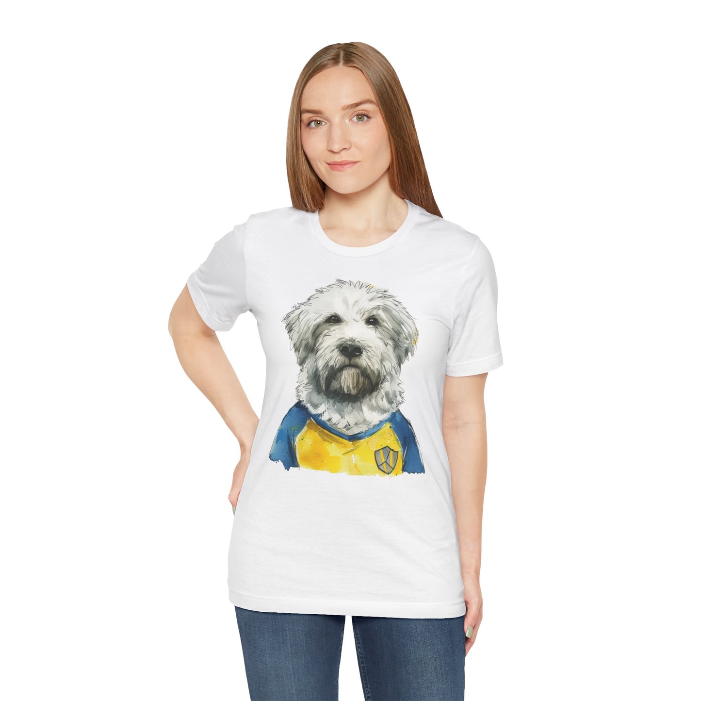 Unisex T-Shirt Fußball Fan Wuffis I EM 2024 I Ukrainischer Schäferhund I Team Ukraine