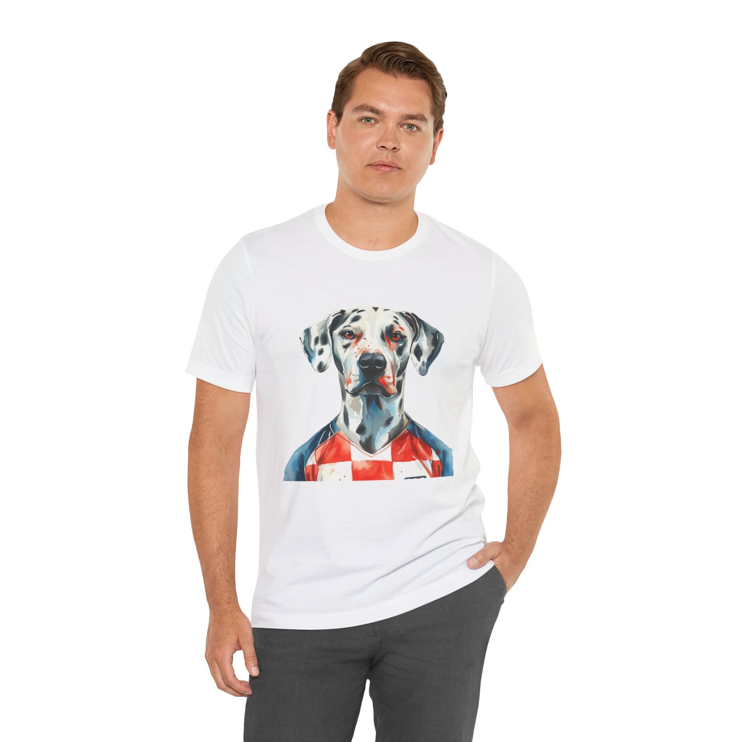 Unisex T-Shirt Fußball Fan Wuffis"I EM 2024 I Dalmatiner I Team Kroatien