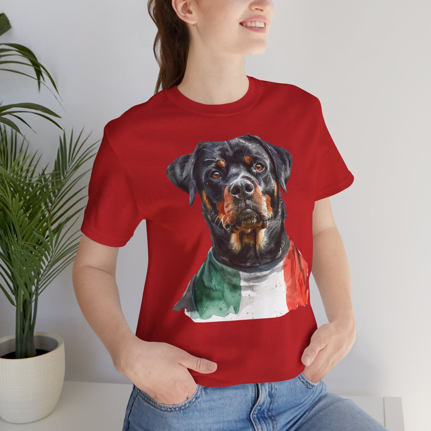 Unisex T-Shirt Fußball Fan Wuffis I EM 2024 I Rottweiler I Team Italien